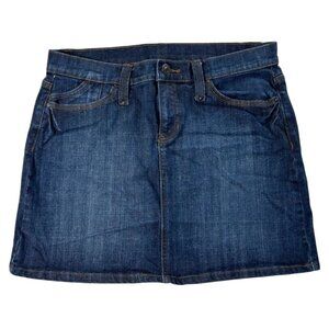 Gap Denim Mini Skirt Dark Rinse Blue Wash Postage Stamp Vintage Y2k Size 2